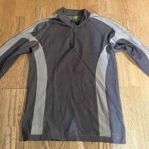 BULA MENS THERMAL BASE LAYER PULLOVER TOP PARTIAL ZIP XL GREY
